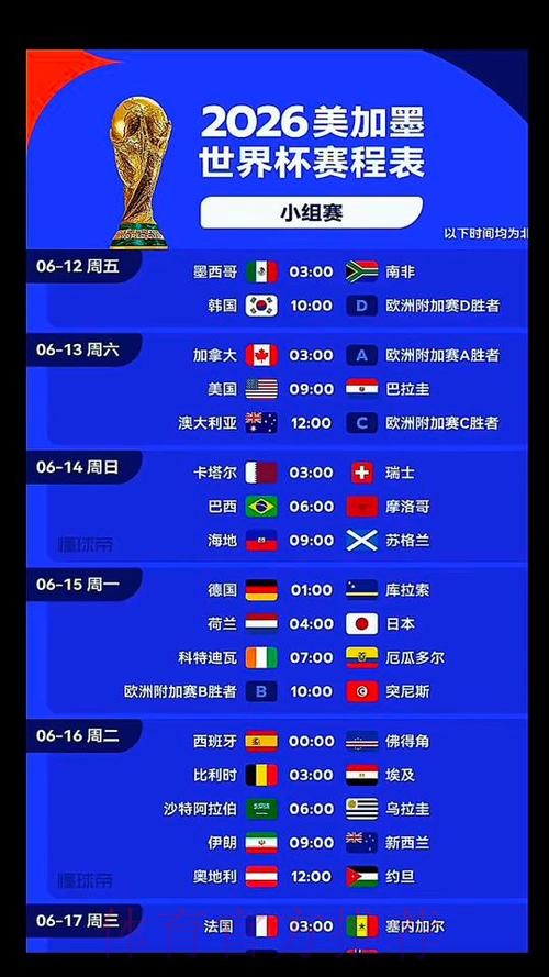 2026美加墨世界杯每日赛程是否免费 2026美加墨世界杯每日赛程是否免费